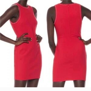 Likely Women's‎ Red Studded Sleeveless Manhattan Bodycon Mini Dress Size 4. New